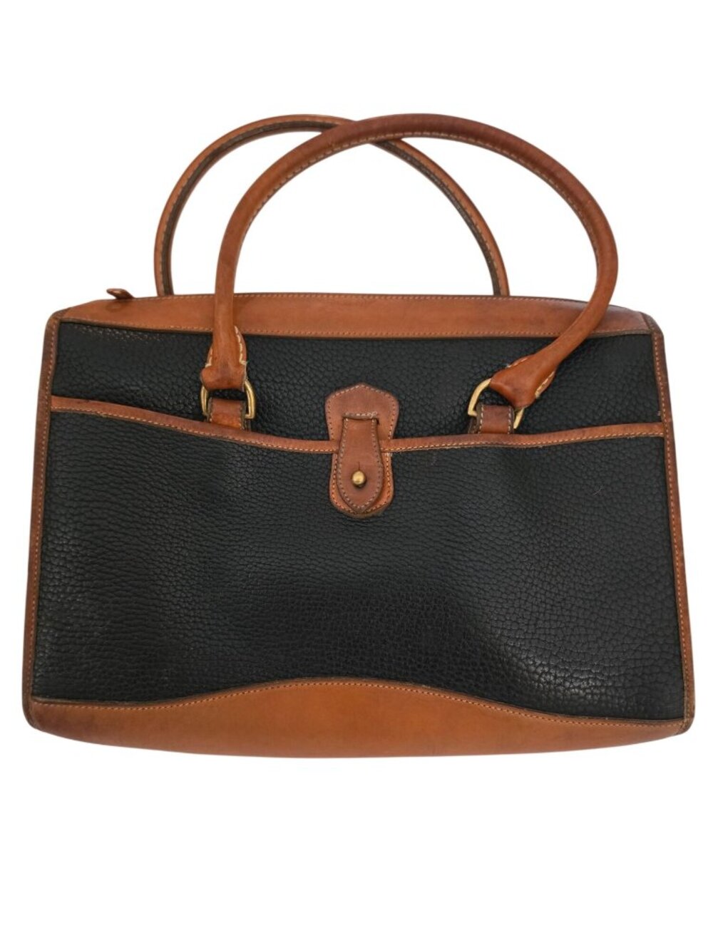 Vintage Dooney & Bourke AWL Satchel Black Tan Leather USA Made – No Strap - Picture 2 of 12